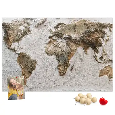 Old world map cork memo board