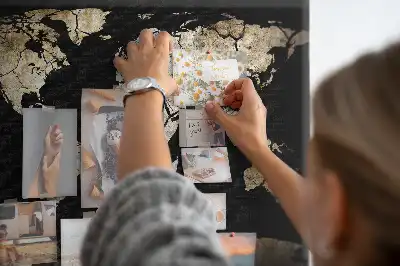 World Map Printed Cork Memo Board