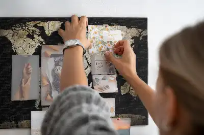 World Map Printed Cork Memo Board