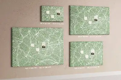 Cork memo board with nature leaves pattern