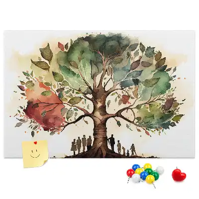 Printed Family Tree Cork Board