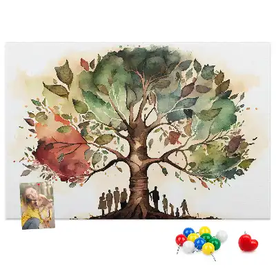 Printed Cork Board Family tree