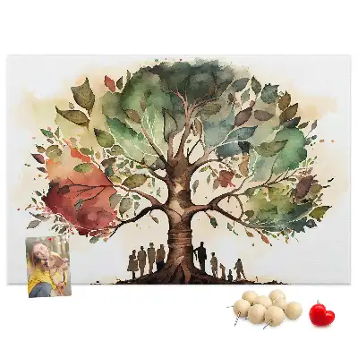 Printed Cork Board Family tree