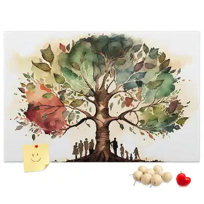 Printed Cork Board Family tree