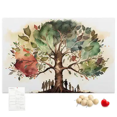 Printed Family Tree Cork Board