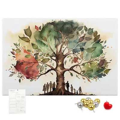Printed Family Tree Cork Board