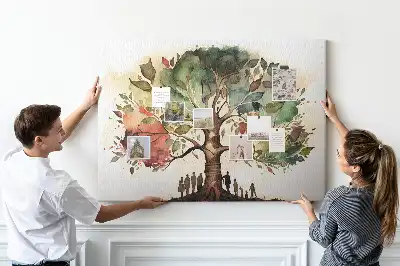 Printed Cork Board Family tree