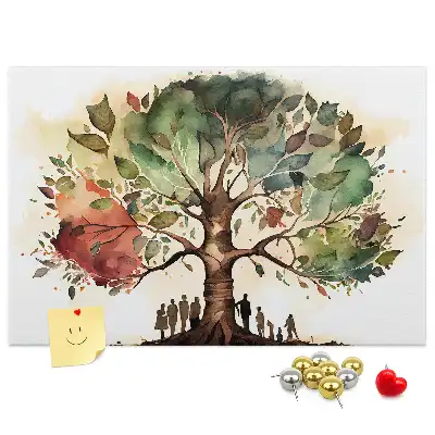 Printed Cork Board Family tree
