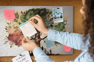 Printed Cork Board Family tree