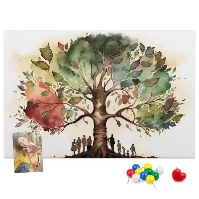 Printed Cork Board Family tree