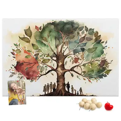 Printed Cork Board Family tree