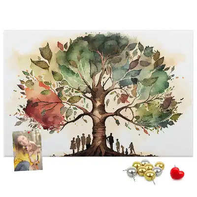 Printed Family Tree Cork Board
