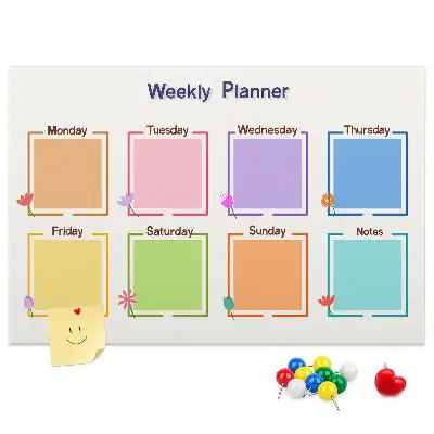 Weekly planner cork memo board