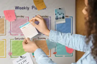 Weekly planner cork memo board