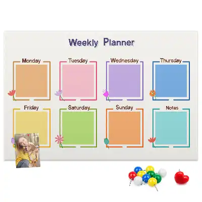 Weekly planner cork memo board