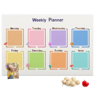 Weekly planner cork memo board