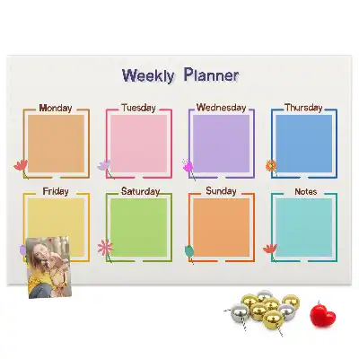 Weekly planner cork memo board