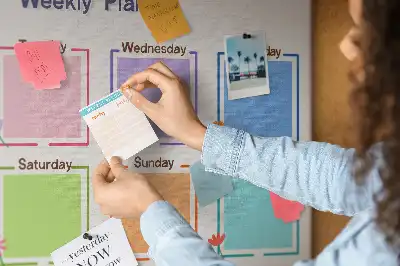 Weekly planner cork memo board