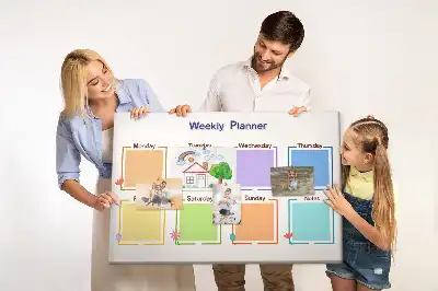 Weekly planner cork memo board