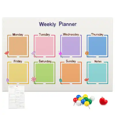 Weekly planner cork memo board