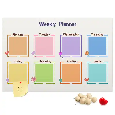Weekly planner cork memo board
