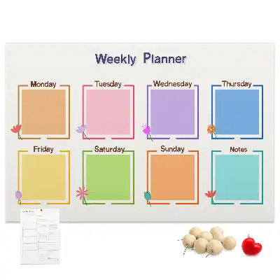 Weekly planner cork memo board
