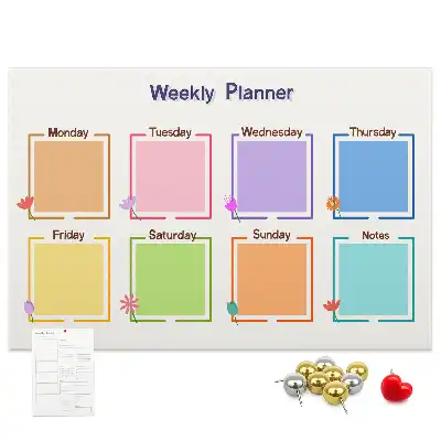 Weekly planner cork memo board