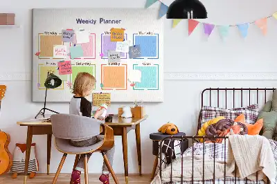 Weekly planner cork memo board