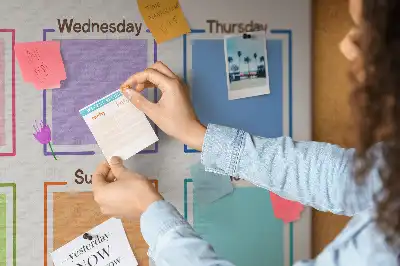 Weekly planner cork memo board