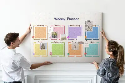 Weekly planner cork memo board