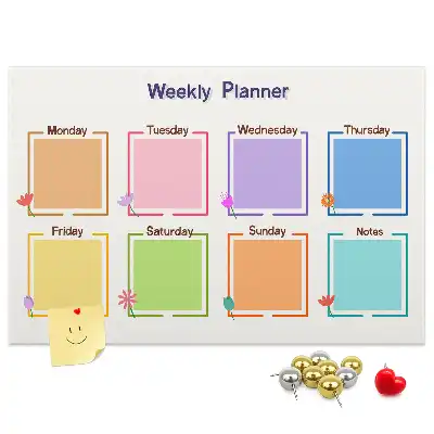 Weekly planner cork memo board