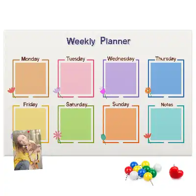 Weekly planner cork memo board