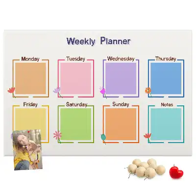Weekly planner cork memo board