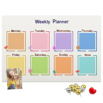 Weekly planner cork memo board
