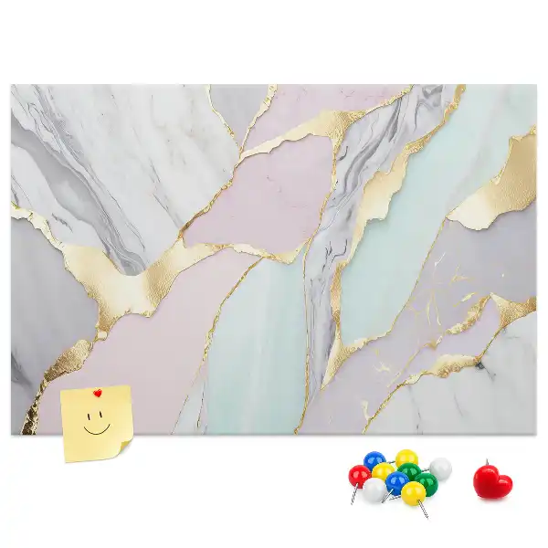 Printed Marble Pattern Cork Memo Board