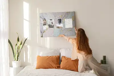 Printed Cork Memo Board Marble pattern