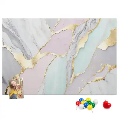 Printed Cork Memo Board Marble pattern