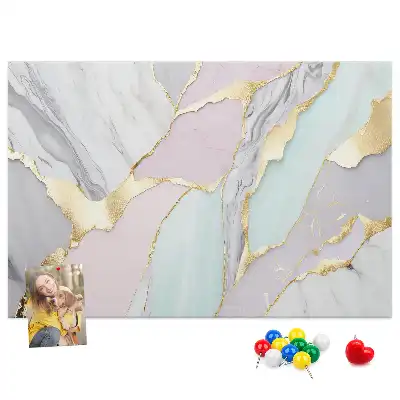 Printed Marble Pattern Cork Memo Board