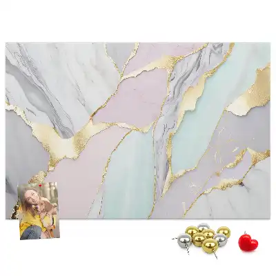 Printed Cork Memo Board Marble pattern