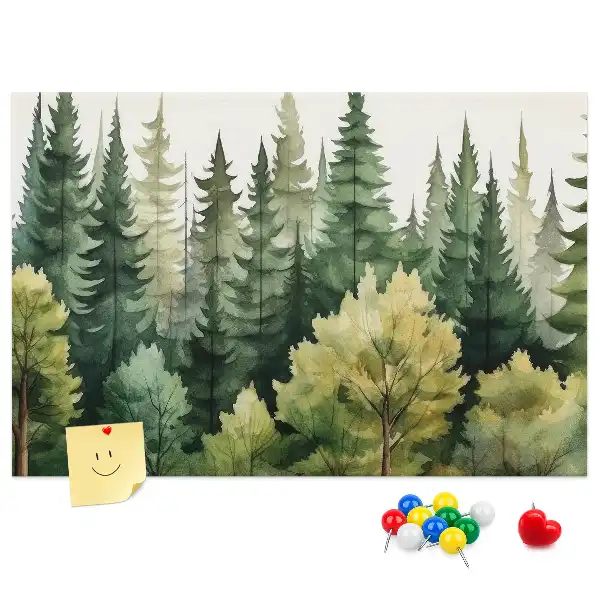 Forest landscape cork memo board