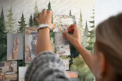 Forest landscape cork memo board