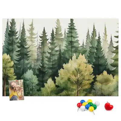 Forest landscape cork memo board