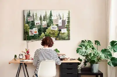 Forest landscape cork memo board