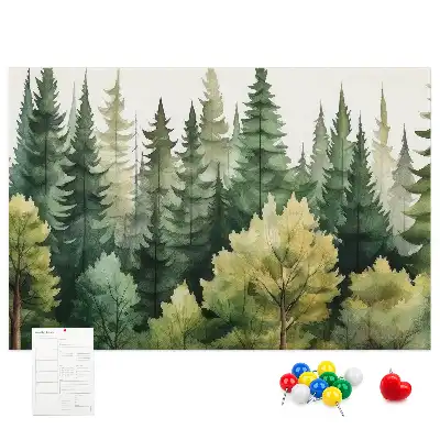 Forest landscape cork memo board