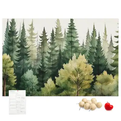 Forest landscape cork memo board