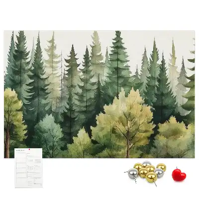 Forest landscape cork memo board