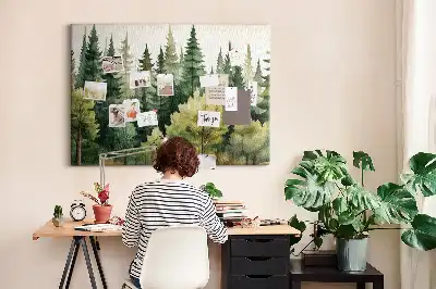 Forest landscape cork memo board