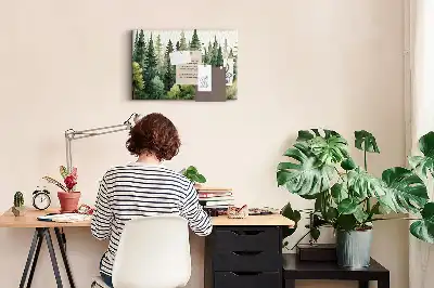 Forest landscape cork memo board