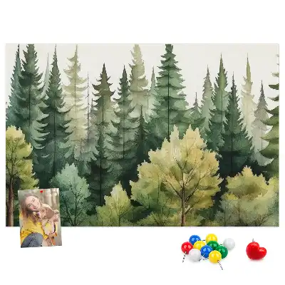 Forest landscape cork memo board