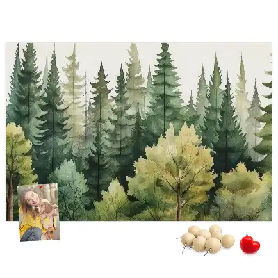 Forest landscape cork memo board